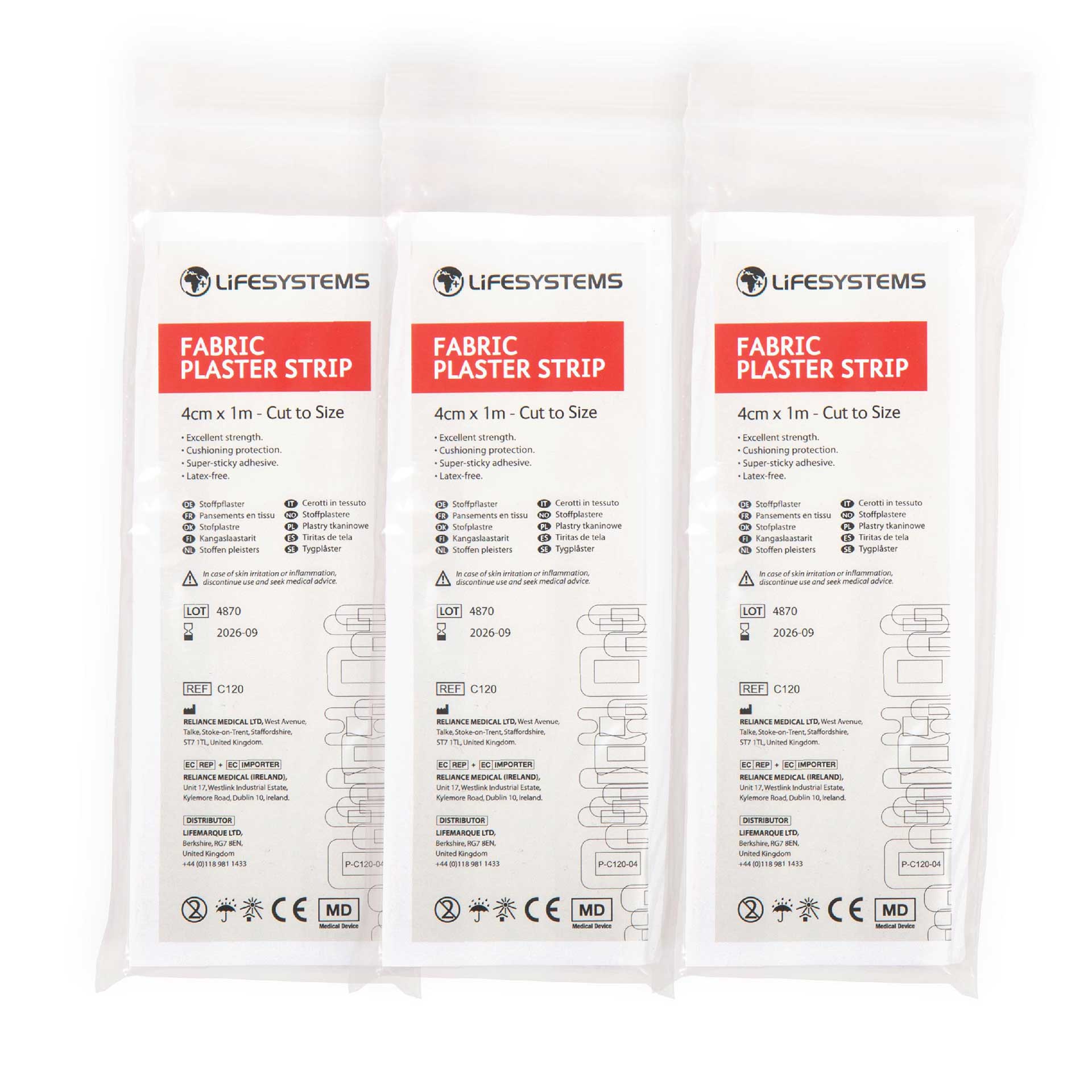 Plaster Fabric Strip - variant[4cm x 1m (Pack of 3)]