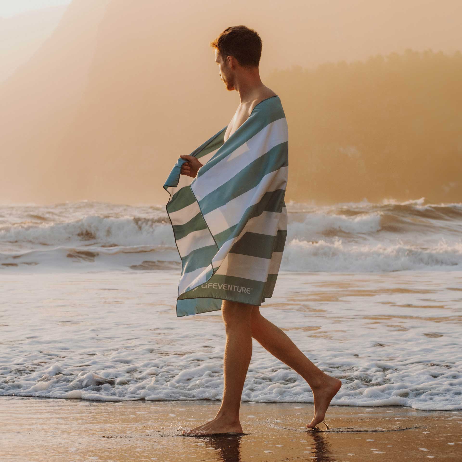 SoftFibre Recycled Towels - variant[Aqua Stripe]