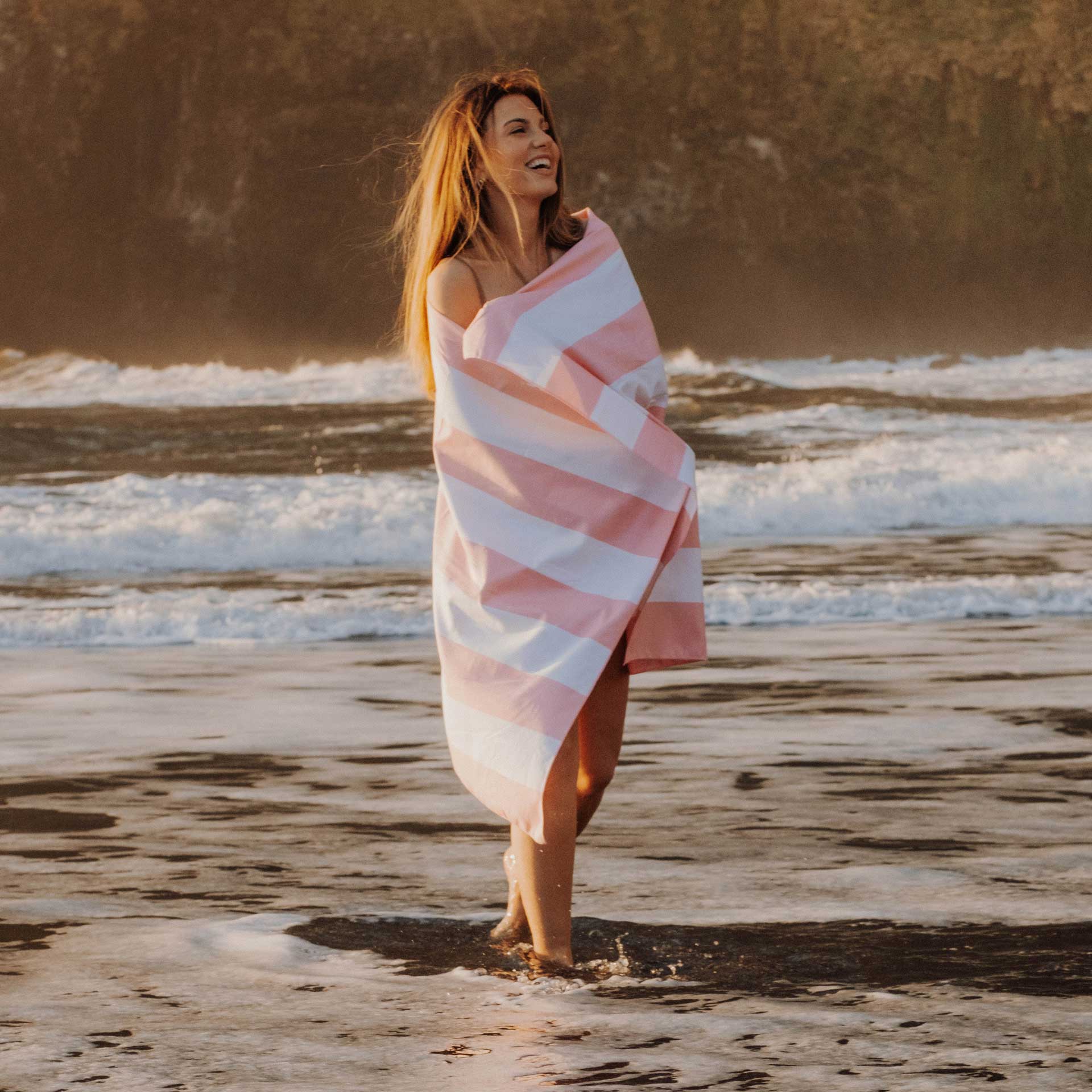 SoftFibre Recycled Towels - variant[Pink Stripe]