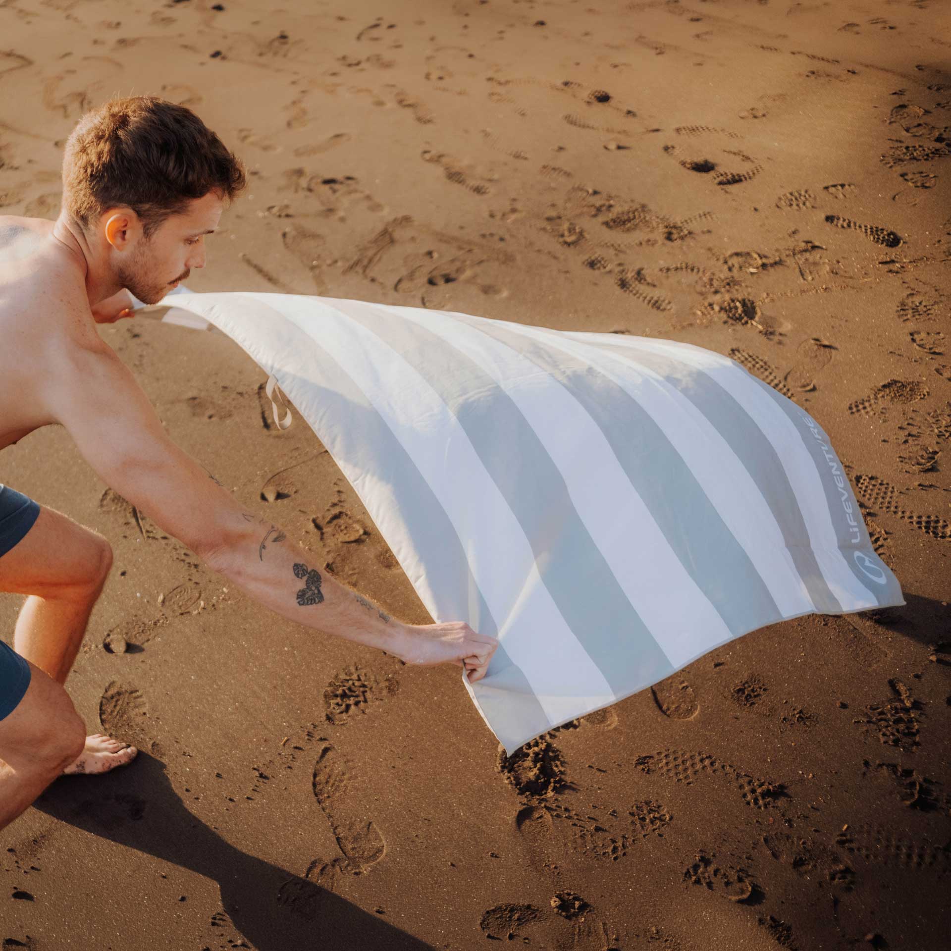 SoftFibre Recycled Towels - variant[Beige Stripe]