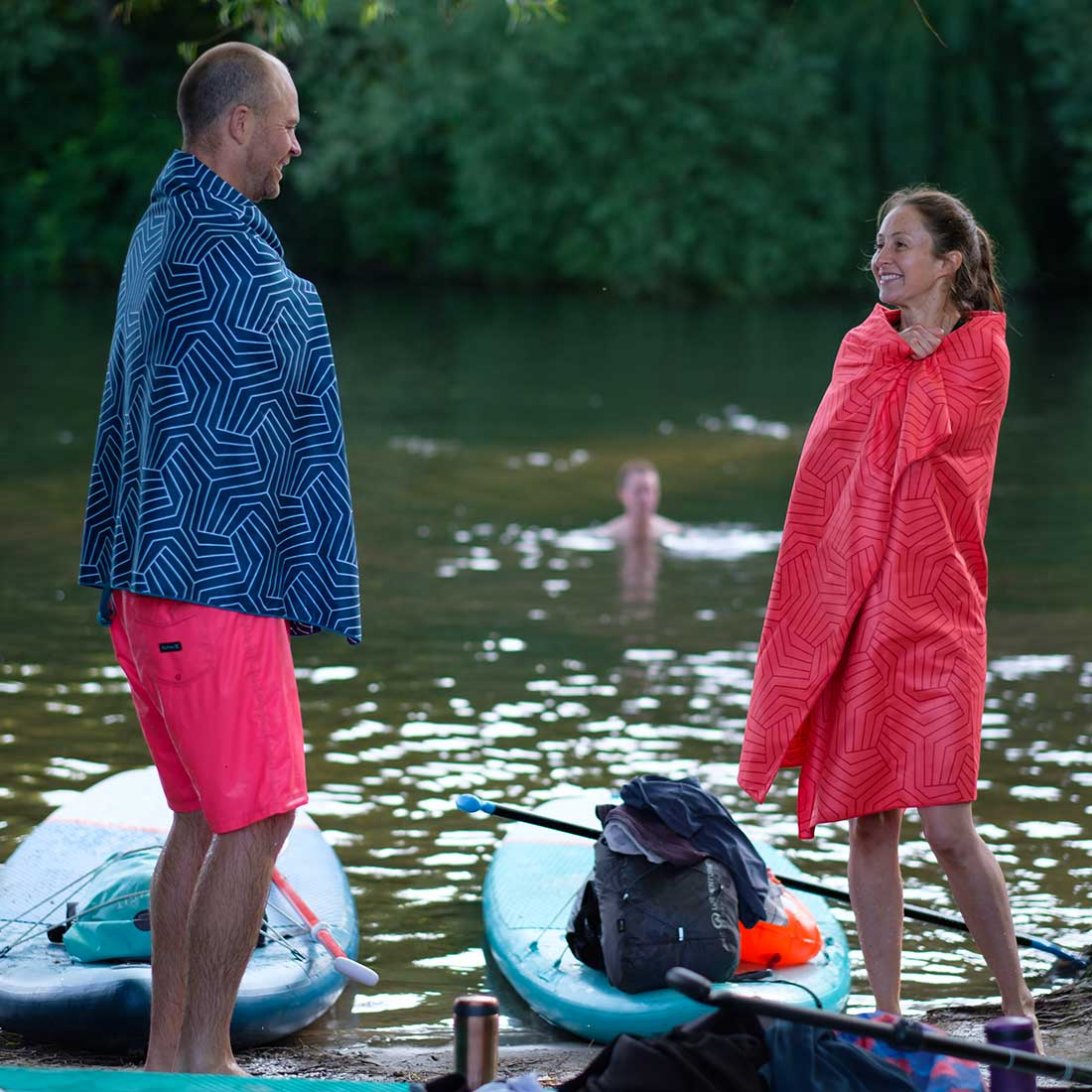 SoftFibre Recycled Towels - variant[Geometric Navy]