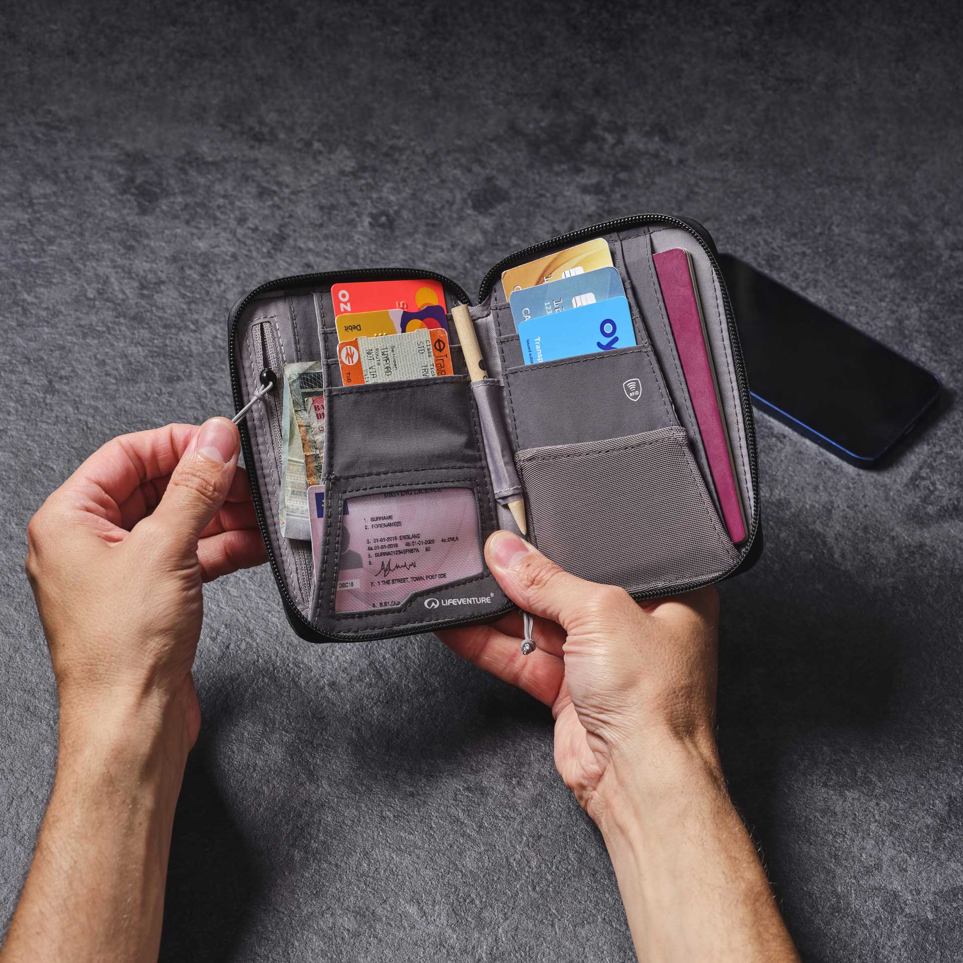 Travel Wallet Grey