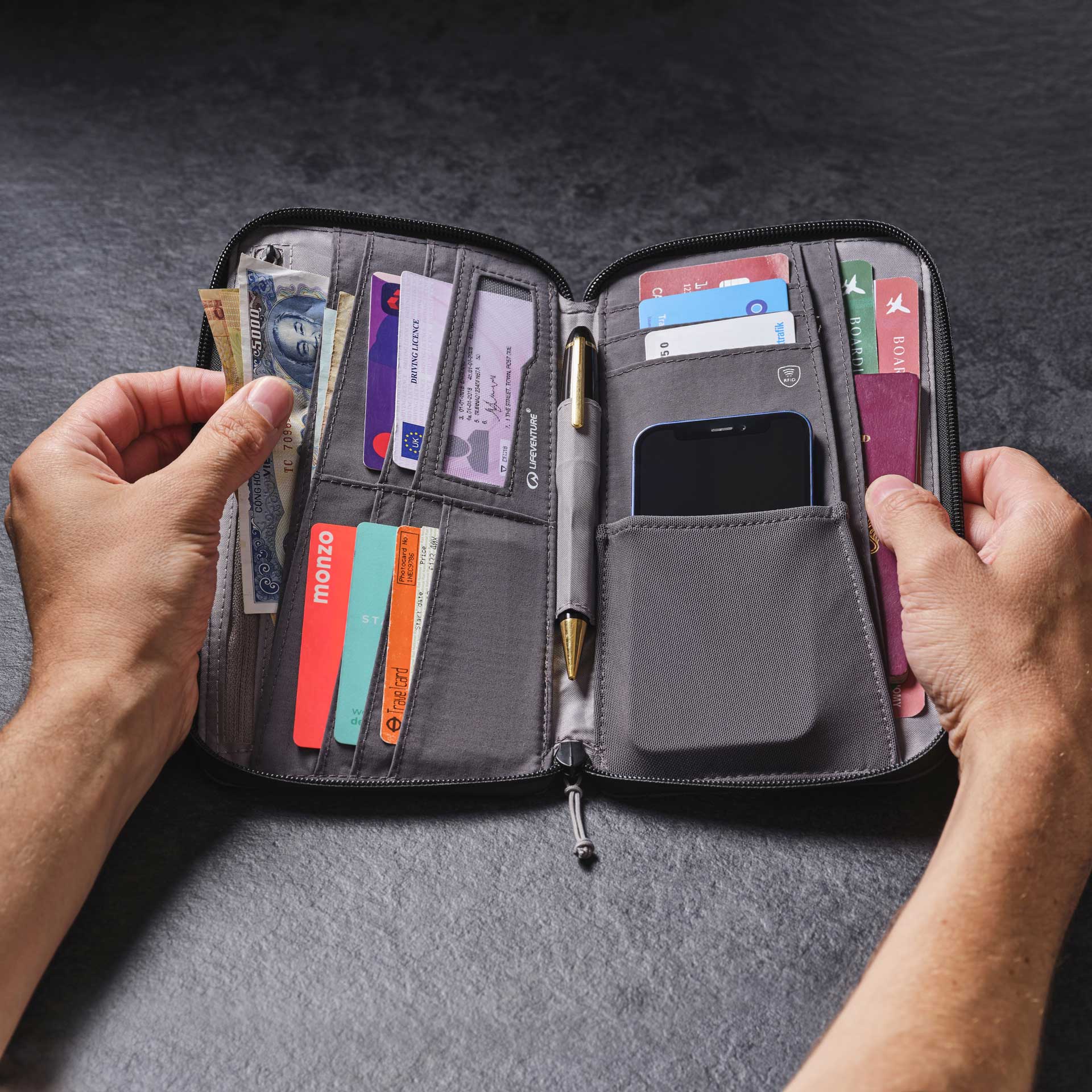 Travel Wallet Grey