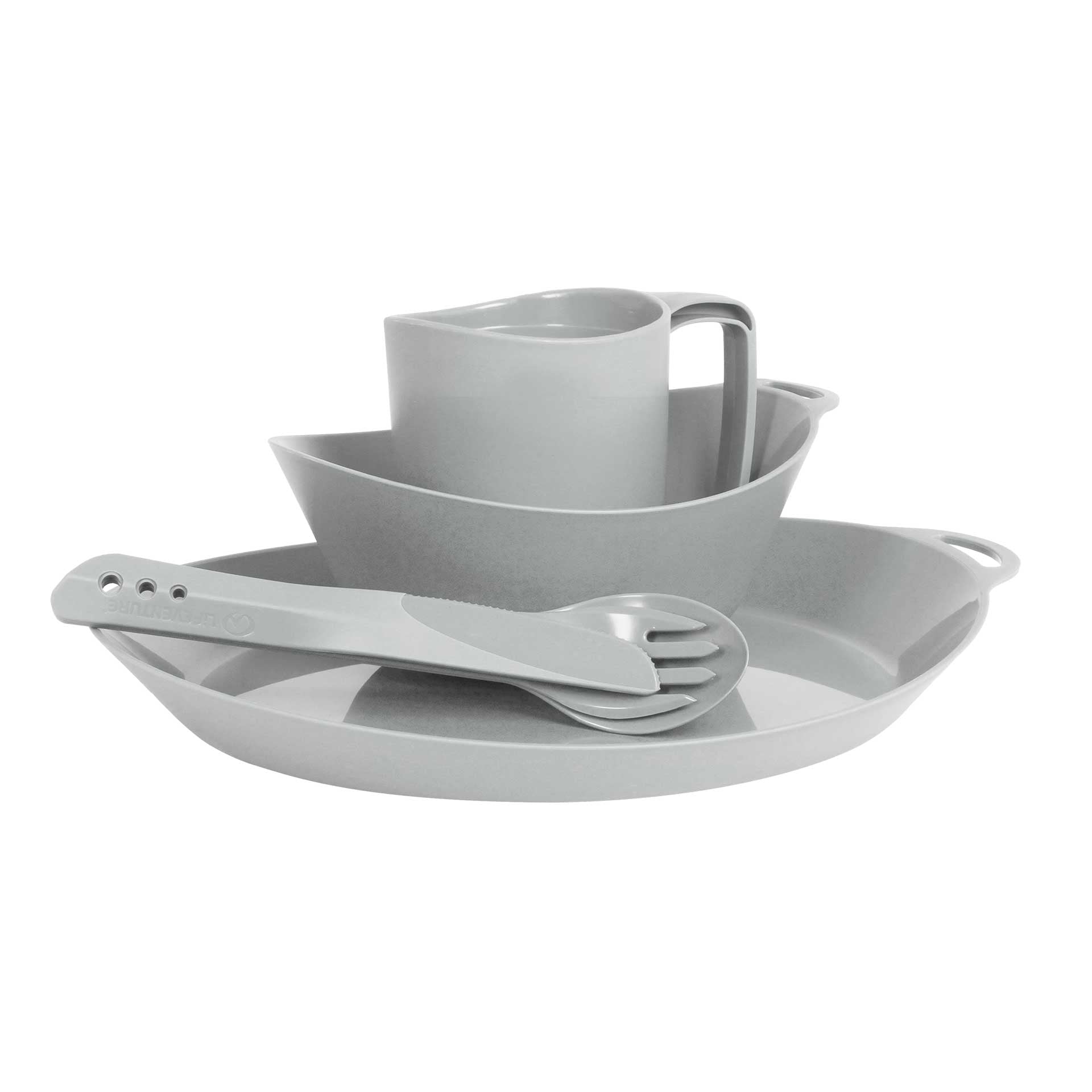 Ellipse Camping Tableware Set - variant[Light Grey]