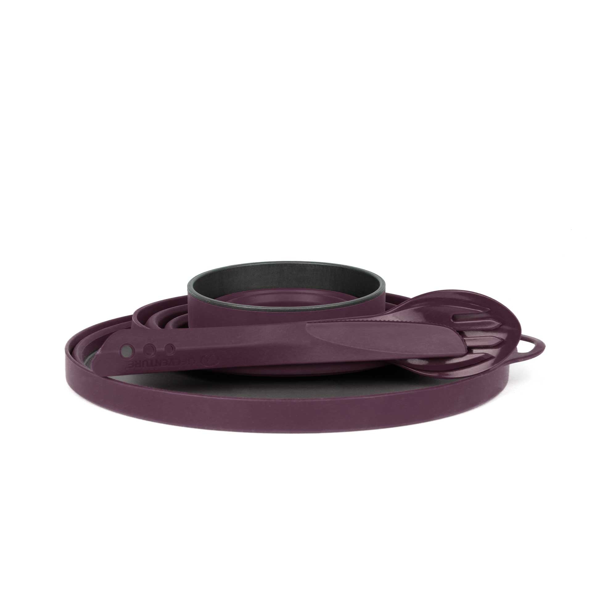 Ellipse Collapsible Camping Tableware Set - variant[Purple]
