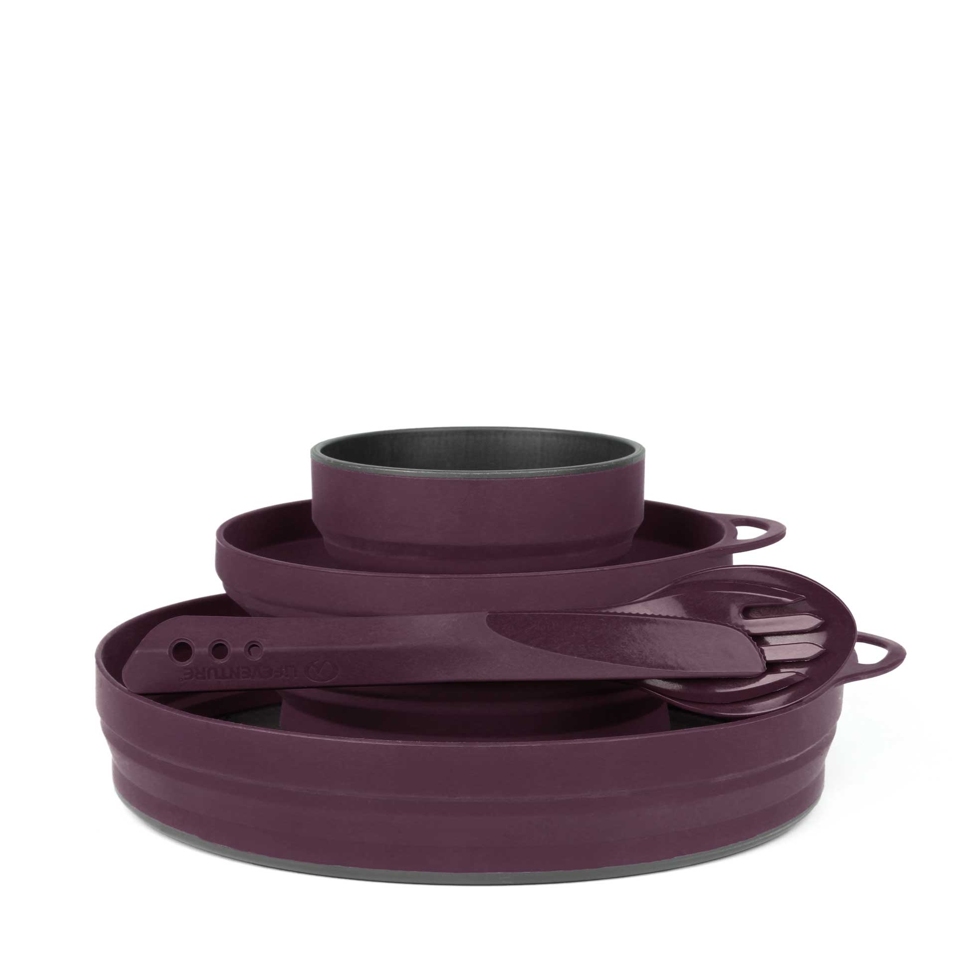 Ellipse Collapsible Camping Tableware Set - variant[Purple]