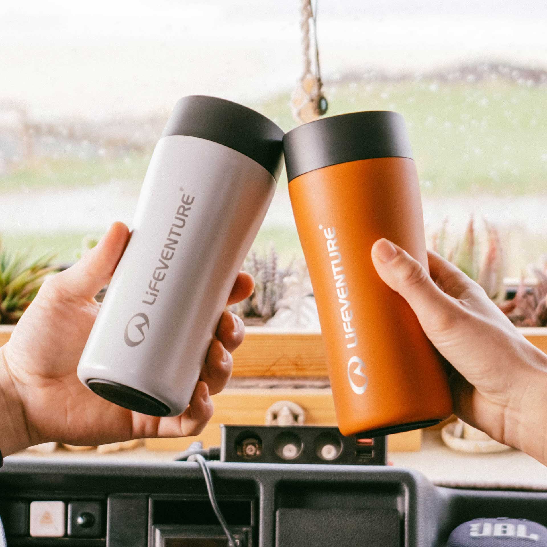 One-Touch Thermal Mug - variant[Light Grey]