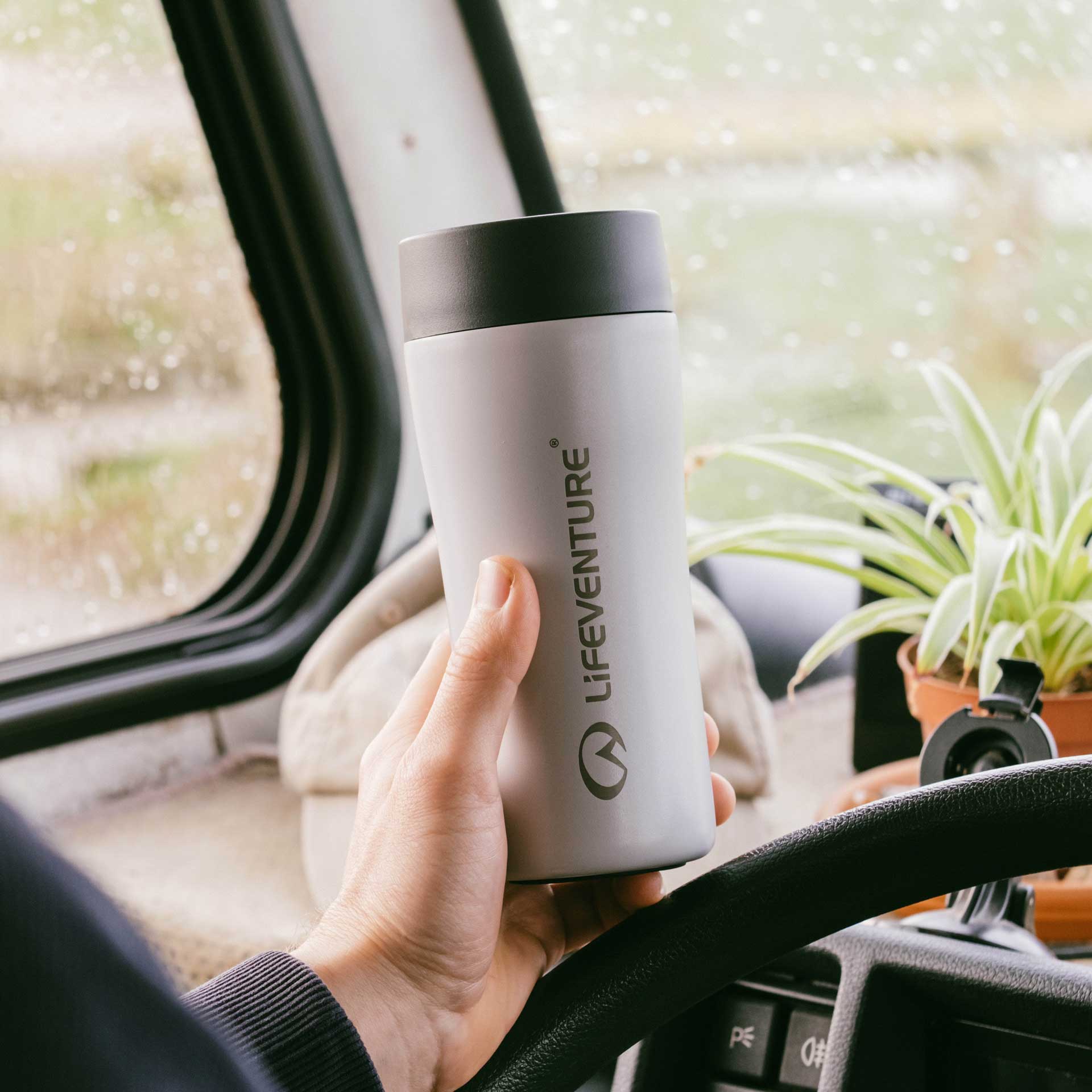 One-Touch Thermal Mug - variant[Light Grey]