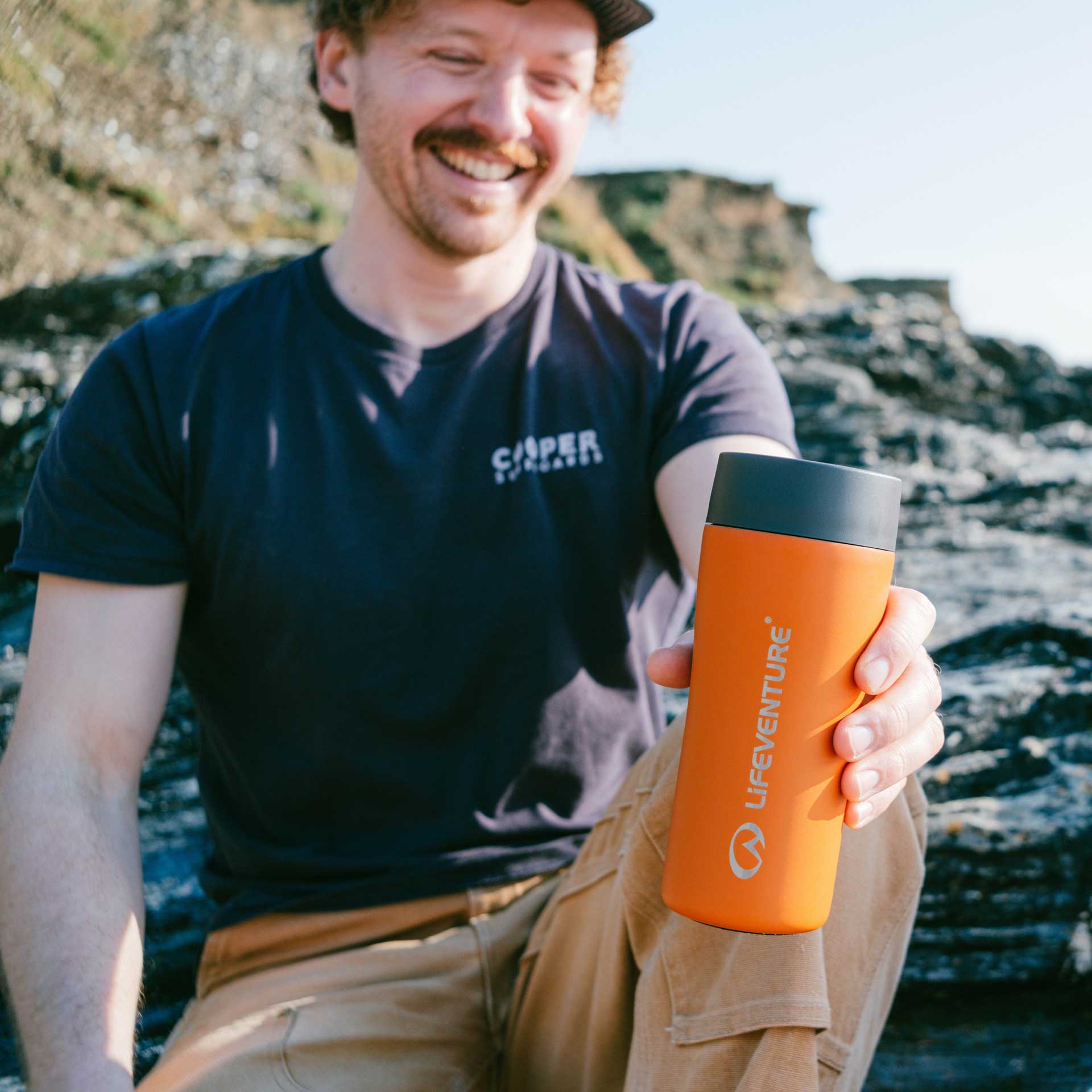 One-Touch Thermal Mug - variant[Orange]