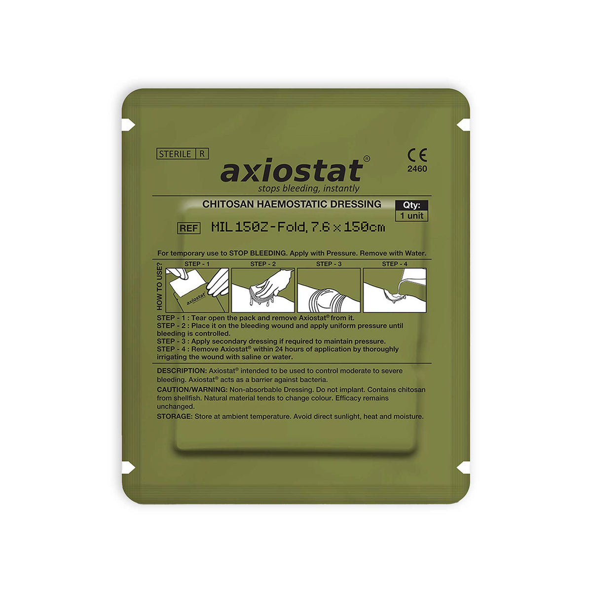 Axiostat Chitosan Haemostatic Z Folding Dressing
